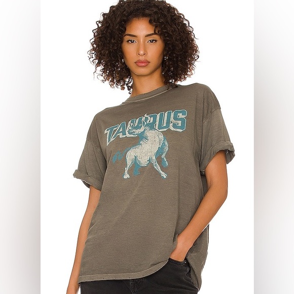 Girl Dangerous x Revolve Taurus Collegiate Tee in Army Green - Picture 1 of 4